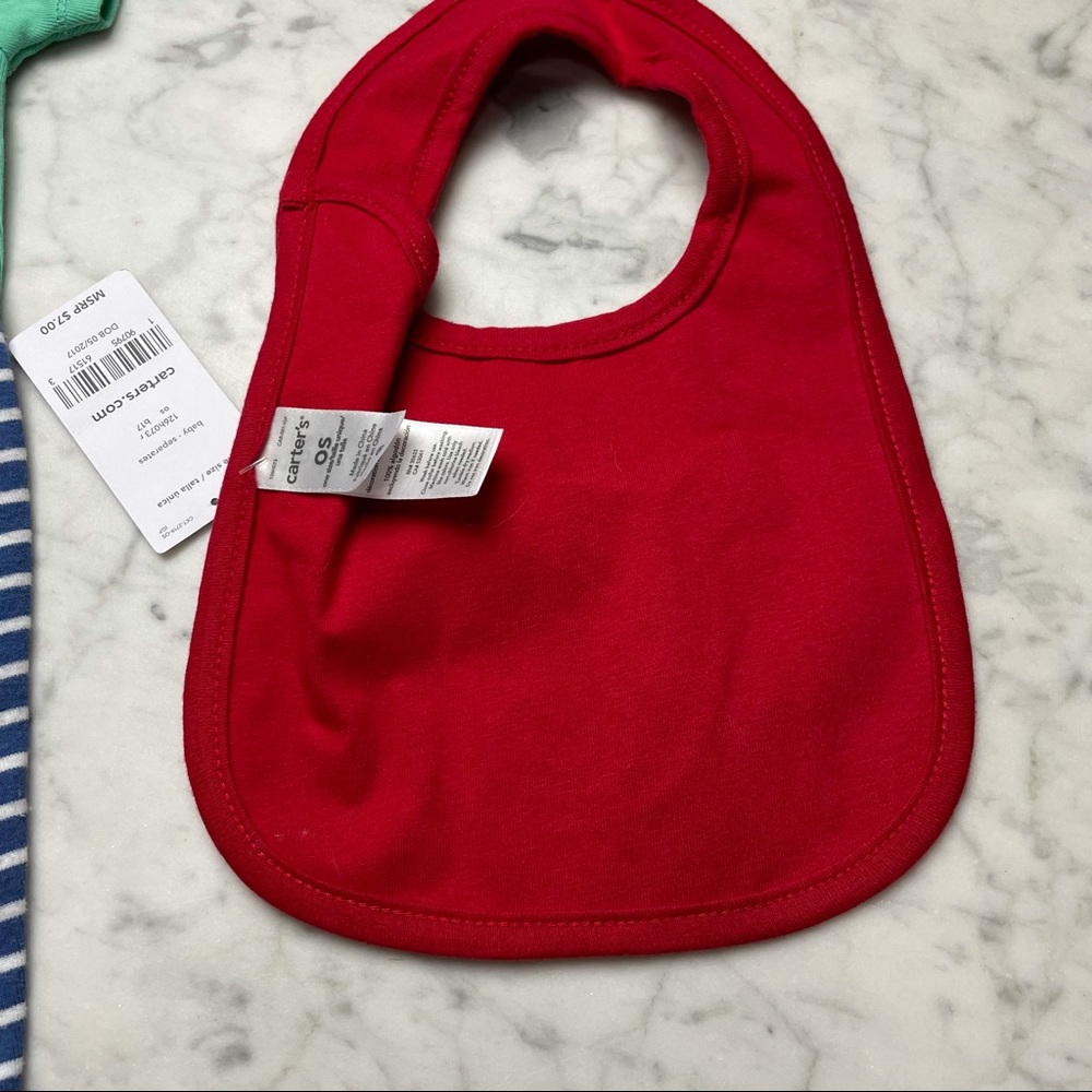 Carter's Mommy's First Mate Nautical Set Outfit Onesie Christmas Bib Bundle - Picture 10 of 10